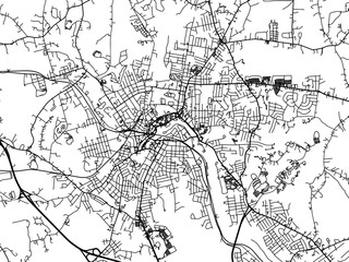 Naklejka premium Vector road map of the city of Woonsocket Rhode Island in the United States of America on a white background.