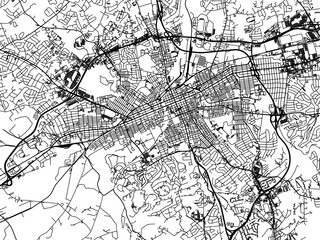 Vector road map of the city of  York Pennsylvania in the United States of America on a white background.