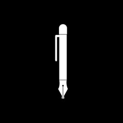 Pen icon isolated on a black background