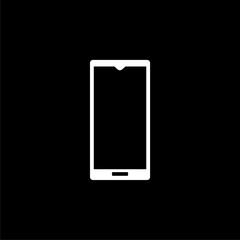 Phone icon image isolated on black background 