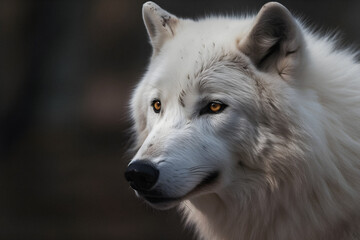 Obraz na płótnie Canvas White wolf in the forest