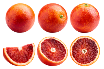 red blood orange, isolated on white background, full depth of field