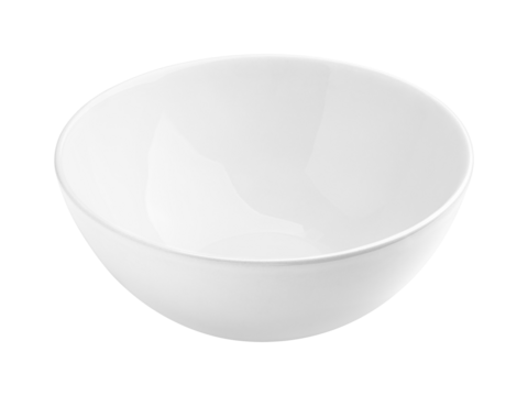 bowl empty, isolated on white background, full depth of field