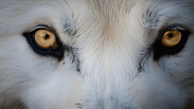 White wolf in the forest