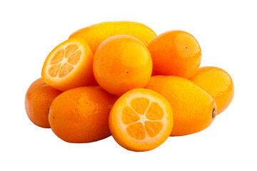 kumquat isolated on white background, full depth of field