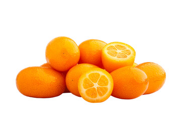 kumquat isolated on white background, full depth of field