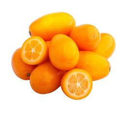 kumquat isolated on white background, full depth of field