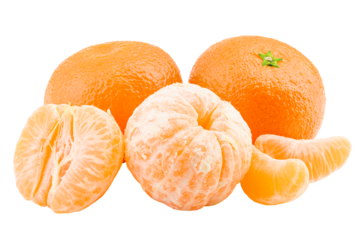 mandarin, tangerine, isolated on white background, full depth of field