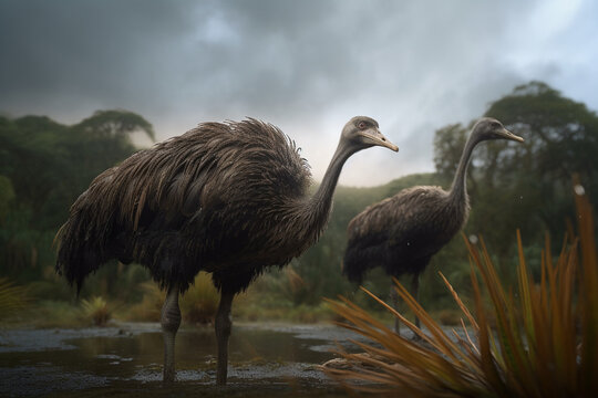 Moa bird. Generative AI