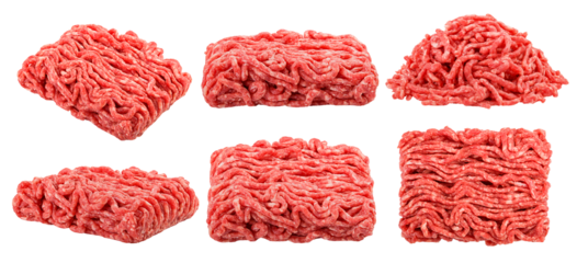 minced meat, pork, beef, forcemeat, isolated on white background, full depth of field