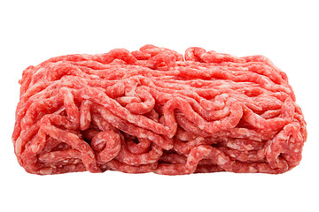 minced meat, pork, beef, forcemeat, isolated on white background, full depth of field