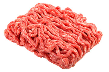 minced meat, pork, beef, forcemeat, isolated on white background, full depth of field