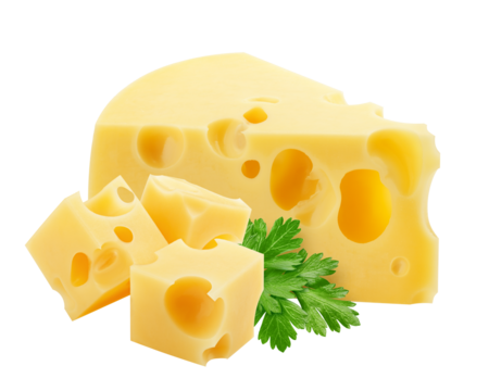 cheese, isolated on white background, full depth of field