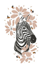 composition frame poster card zebra giraffe leopard tiger safari animal jungle park tropic Africa savanna graphic art line print clipart scrapbooking sketch wild nature  