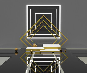 photo scene with minimal podiums 3d