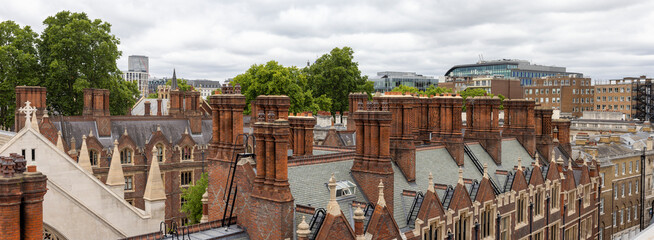 Rooftop level panorama of London from Chancery Lane area looking west