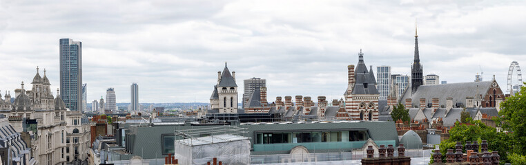 Rooftop level panorama of London from Chancery Lane area looking west