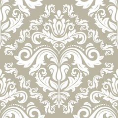 Orient classic white pattern. Seamless abstract background with white vintage elements. Orient background. Ornament for wallpaper and packaging