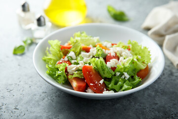 Healthy vegetable salad with Feta cheese