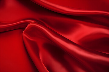 Plakat Smooth red textile background