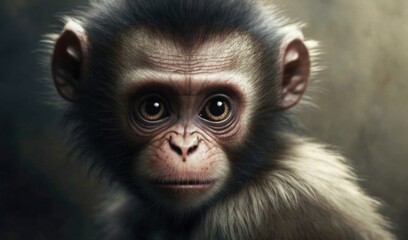 A monkey Close-up, generative AI