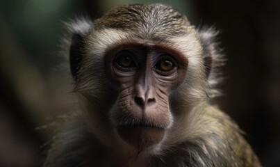 Fototapeta premium A monkey Close-up, generative AI