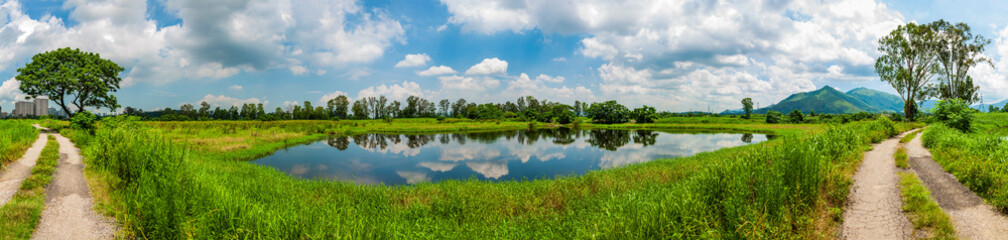 Fototapeta na wymiar Nam Sang Wai Fish Ponds.