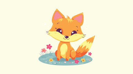 a cute cartoon for kid colorful fox
