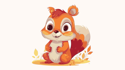 a cute cartoon for kid colorful squirrel