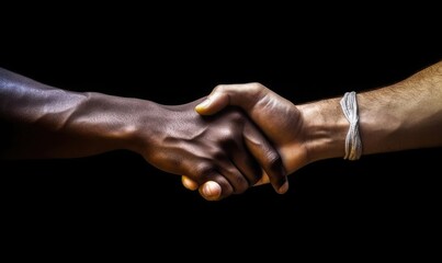 Diverse two best friends holding hands, joining palms, togetherness concept, generative AI