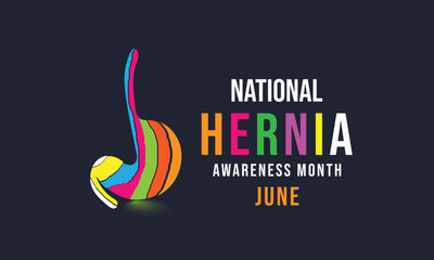 Fototapeta na wymiar National Hernia awareness month june. background, banner, card, poster, template. Vector illustration.