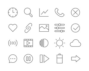 Control Icons - Vector Line. Editable Stroke.