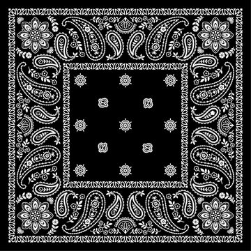 Bandana Paisley, Handkerchief Design Template Vintage Style Vector Background