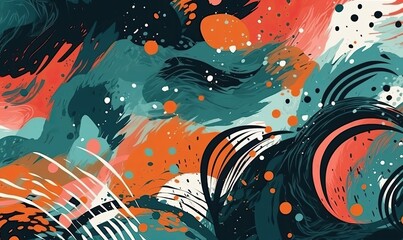 Hand painted abstract trendy and festive background, generative AI