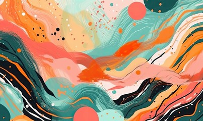 Hand painted abstract trendy and festive background, generative AI
