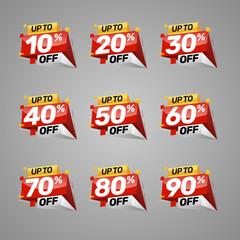 Set of Sale promotion badge, discount stickers template