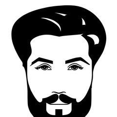 man hair style vector design black and white