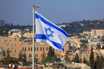 Flag of Israel in Jerusalem