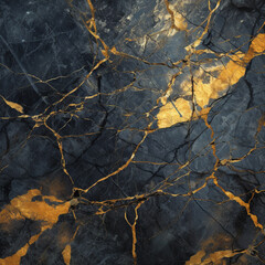 Gold imbedded in very dark marble abstract texture, Generative AI
