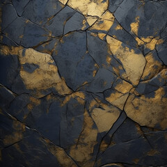 Gold gold paint imbedded in marble abstract texture, Generative AI