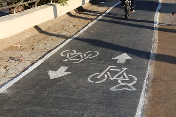 Bicycle path in Tel Aviv city