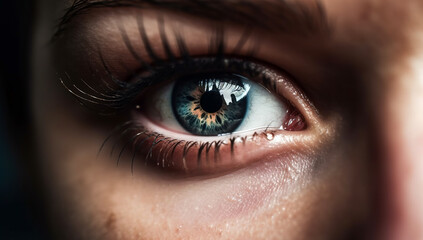 Fototapeta premium Human eye close-up, macro. Beautiful iris and the pupil of the eye 1