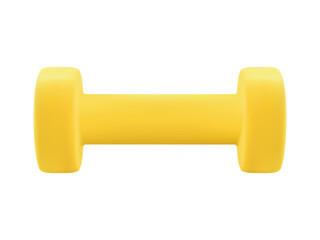 realistic yellow dumbbell for fitness equipment