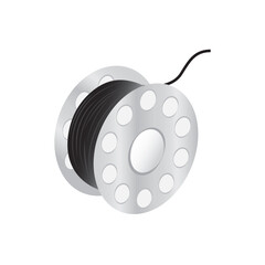 Bobbin of a sewing machine. Thread bobbin vector isolated on white.