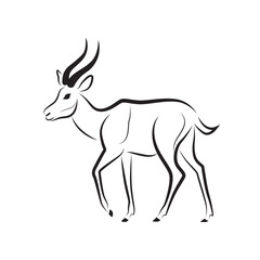 Deer or buck icon vector isolated on white. Stag deer.