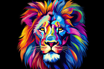 colorful lion head, AI Generative