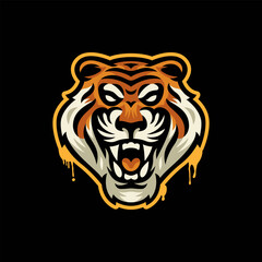 tiger head mascot logo design