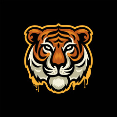 tiger head mascot logo design