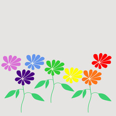 Background with rainbow color flowers.