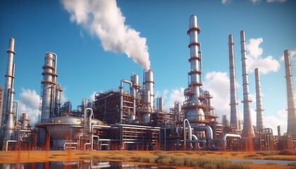Obraz na płótnie Canvas Photo oil petrochemical refinery plant
